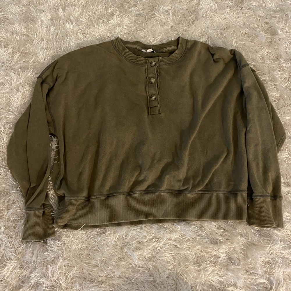 olive green crew neck